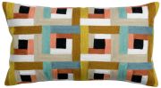 Coussin Delia brodé en coton coloris multicolore 30x50 - Vivaraise