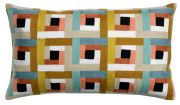 Coussin Delia brodé en coton coloris multicolore 40x65 - Vivaraise