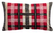 Coussin Eden brodé en coton/polyester coloris groseille 30x50 - Vivaraise