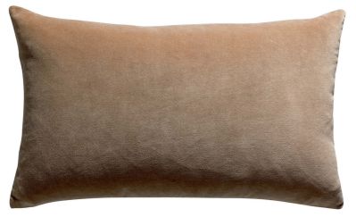 Coussin Elise velours de coton camel 30x50 - Vivaraise