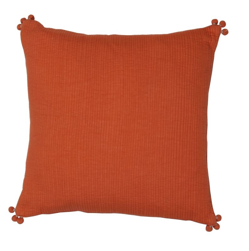 Coussin Fabio uni en coton coloris Potiron 45x45 - Vivaraise