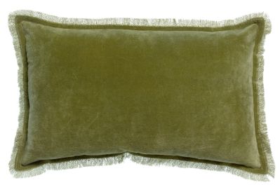 Coussin Fara en coton coloris Olive 30x50 - Vivaraise