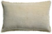 Coussin Fara velours de coton coloris lin 40x65 - Vivaraise