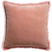 Coussin Fara velours de coton pink 45x45 - Vivaraise