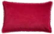 Coussin Fara velours de coton rubis 40x65 - Vivaraise