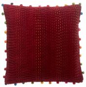 Coussin Gastounet en coton coloris Griotte 45x45 - Vivaraise