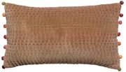 Coussin Gastounet en coton/polyester uni Camel 30x50 - Vivaraise