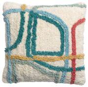 Coussin Isac en coton coloris multicolore 45x45 - Vivaraise
