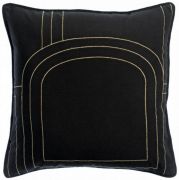 Coussin Jaden coton/lin coloris Caviar 45x45 - Vivaraise