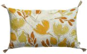 Coussin Kanoa brodé en coton coloris Mimosa 40x65 - Vivaraise