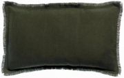 Coussin Laly en lin/coton coloris Olive 30x50 - Vivaraise