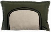 Coussin Laly en lin/coton coloris Olive 40x65 - Vivaraise