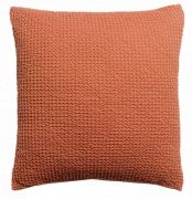 Coussin Maïa en coton stonewashed coloris citrouille 45x45 - Vivaraise