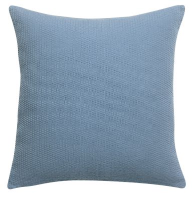 Coussin Musa carré bleu pastel coton stonewashed 45x45 - Vivaraise