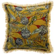 Coussin Niki en velours de coton coloris bronze 45x45 - Vivaraise