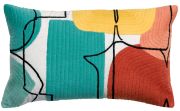 Coussin Romane brodé en coton coloris multicolore 30x50 - Vivaraise