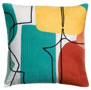 Coussin Romane brodé en coton coloris multicolore 45x45 - Vivaraise