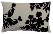 Coussin Rosalie brodé en coton coloris Lin 40x65 - Vivaraise