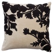 Coussin Rosalie brodé en coton coloris Lin 45x45 - Vivaraise