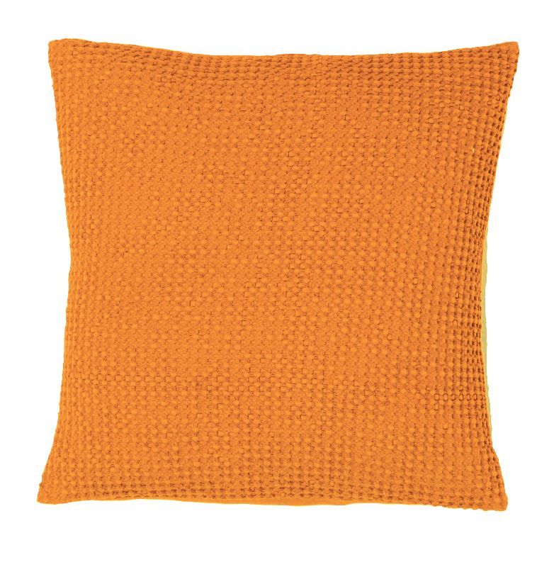 Coussin Stonewashed Maia bouton d'or 45x45 - Vivaraise