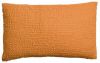 Coussin Tana en coton stonewashed uni coloris Moutarde 40x65