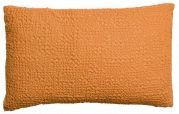 Coussin Tana stonewashed en coton uni coloris moutarde 40x65 - Vivaraise
