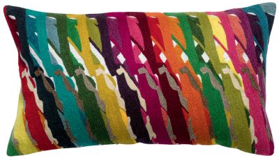 Coussin Tino en coton brodé multicolore 30x50 - Vivaraise