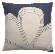 Coussin Zeff Zaha en lin coloris marine 45x45 - Vivaraise