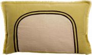 Coussin bicolore Laly en lin/coton coloris Gold 40x65 - Vivaraise