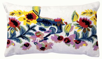 Coussin brodé Daphne en coton coloris Multicolore 30x50 - Vivaraise