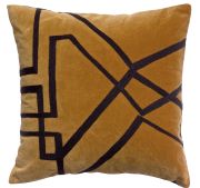 Coussin brodé Fara en coton bronze 45x45 - Vivaraise