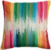 Coussin brodé Olivia en coton coloris Multicolore 45x45 - Vivaraise