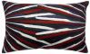 Coussin brodé Sasha en coton rubis 40x65