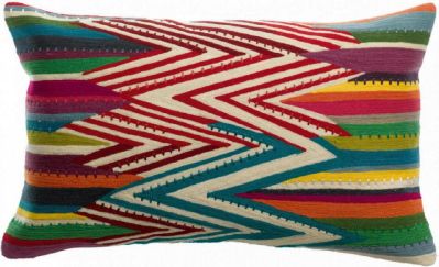 Coussin brodé Zuma en acrylique/coton coloris Multicolore 30x50 - Vivaraise