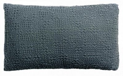 Coussin stonewashed Tana en coton coloris Cendre 40x65 - Vivaraise