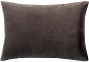 Coussin uni Elise en velours de coton coloris Cacao 40x65 - Vivaraise