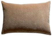 Coussin uni Elise en velours de coton coloris Camel 40x65 - Vivaraise