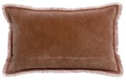 Coussin uni Fara en coton coloris Bois de rose 30x50 - Vivaraise