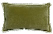 Coussin uni Fara en coton coloris Olive 30x50 - Vivaraise