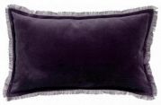 Coussin uni Fara en coton coloris Raisin 30x50 - Vivaraise