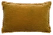 Coussin uni Fara en velours de coton coloris Bronze 40x65 - Vivaraise