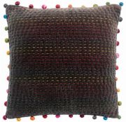 Coussin uni Gastounet en coton coloris Cacao 45x45 - Vivaraise