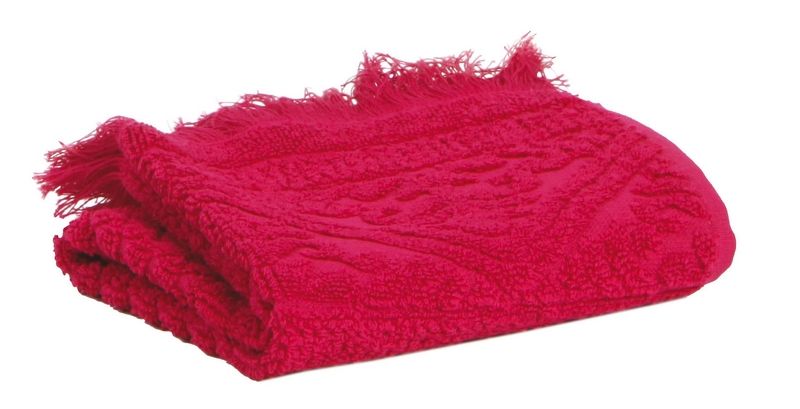 Drap de bain uni Zoé en coton coloris Fuchsia 100x180 - Vivaraise