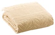 Drap de bain uni Zoé en coton coloris Vanille 100x180 - Vivaraise