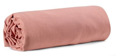 Drap housse uni Calita en coton coloris Blush 160x200 b30 - Vivaraise