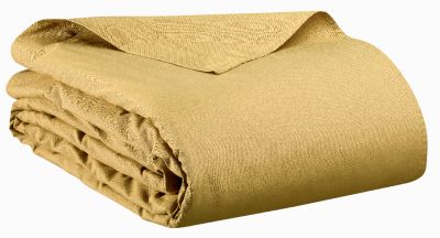 Drap plat Calita en coton coloris gold 240x300 - Vivaraise