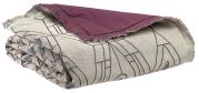 Edredon Zeff Tess en lin/coton/polyester Bordeaux 80x180 - Vivaraise