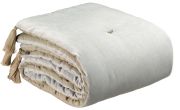 Edredon pompons Elise en coton perle 80x180 - Vivaraise