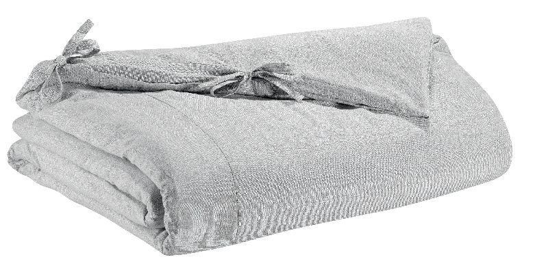 Housse de couette Stonewashed Meltemi tourterelle 240x220 - Vivaraise