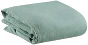 Housse de couette Zeff en lin stonewashed vert de gris 140x200 - Vivaraise